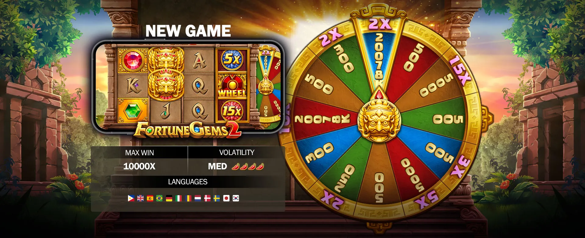 Player enjoying new online casino games on a smartphone, vibrant golden and deep blue colors, symbolizing ultimate playtime